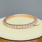 Solid 14K Rose Gold Eternity CZ Band
