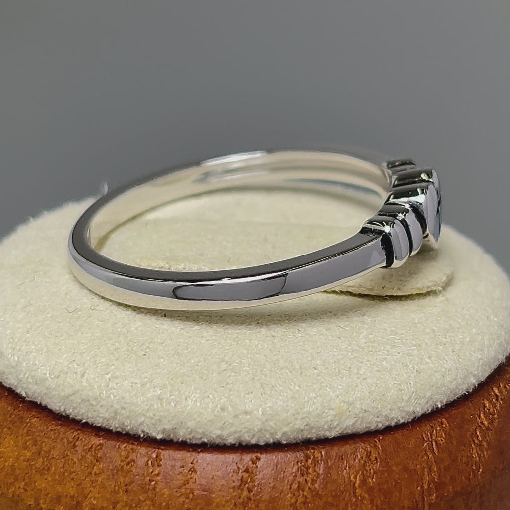 Sterling Silver Heart with Cross Ring for sale