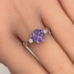 Sterling Silver Trillion Cut Amethyst CZ Ring