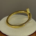 Sterling Silver Gold Plated Cross Clear CZ Ring