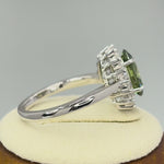 Sterling Silver Peridot Oval CZ Ring