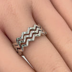 Sterling Silver 3 ZigZag Band Ring