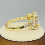 Sterling Silver Gold-Plated Princess-Cut CZ Ring