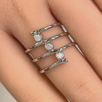 Sterling Silver Spiral CZ Ring