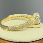 Solid 14K Yellow Gold Classic Round CZ Engagement Ring