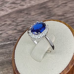 Sterling Silver Blue CZ Ring