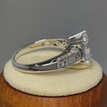 Sterling Silver Emerald-Cut Green CZ Ring