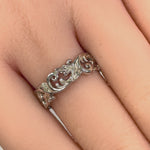 Sterling Silver Filigree Floral Ring