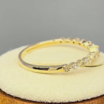 Solid 14k Yellow Gold Simple Round Clear CZ Ring