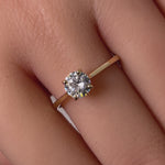 Solid 14K Yellow Gold Round Solitaire CZ Ring