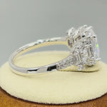 Sterling Silver Princess, Emerald & Round CZ Ring