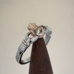 Sterling Silver Two Tone Rose Gold Plated Claddagh Ring