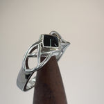 Sterling Silver Synthetic Black Onyx Celtic Ring