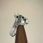 Sterling Silver Mother of Pearl Marcasite Ring