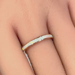 Sterling Silver Rose Gold Eternity Lab Opal Ring