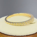 Solid 14K Yellow Gold Diamond Cut Band Ring