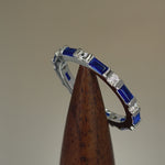 Sterling Silver Blue CZ Eternity Ring