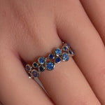Sterling Silver Eternity Bubbles Blue CZ Ring