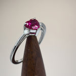 Sterling Silver Ruby Heart CZ Ring