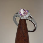 Sterling Silver Heart Pink CZ Ring