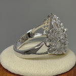 Sterling Silver Intricate Flowers Ring