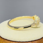 Solid 14K Yellow Gold Flower Cluster Diamond Ring