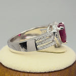 Sterling Silver Red Heart CZ Ring