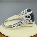 Sterling Silver Blue CZ Heart CZ Ring