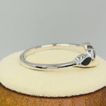 Sterling Silver Triple Marquise Black Lab Opal Ring