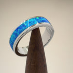 Sterling Silver Blue Lab-Opal Eternity Band Ring