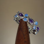 Sterling Silver Eternity Purple & Blue Topaz CZ Ring