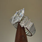 Sterling Silver Marquise CZ Engagement Ring