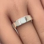 Sterling Silver 5 Bar Mother of Pearl Ring