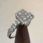 Sterling Silver CZ Halo Cluster Ring