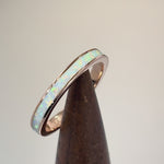 Sterling Silver Rose Gold Eternity Lab Opal Ring
