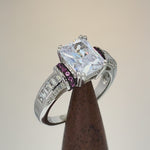Sterling Silver Emerald-Cut CZ Ring