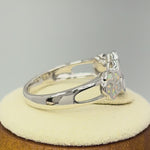 Sterling Silver Plumeria White Lab Opal Ring