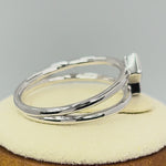 Sterling Silver Double Princess Cut Blue Spinel CZ Ring