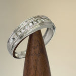 Solid 14K White Gold Half Eternity Men's 0.21 ct. Diamond Band