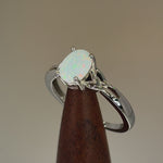 Sterling Silver White Lab-Opal Ring