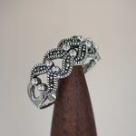 Sterling Silver Half Eternal Bali Marcasite Ring