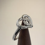 Sterling Silver Mother and Child Heart Ring