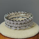 Sterling Silver 3 Rings Stackable CZ Rings