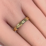 Solid 14K Yellow Gold Imprinted Line Ring