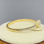 Solid 14K Yellow Gold Round 4mm Clear CZ Ring