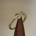 Solid 14K Gold CZ Infinity Ring
