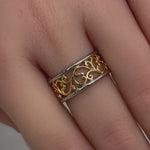 Sterling Silver Two-Tone Gold-Plated Vines Ring