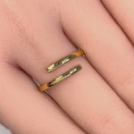 Solid 14K Yellow Gold Crossover Ring
