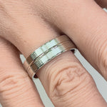 Sterling Silver Brushed Center Line Wedding Band