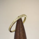 Solid 14K Yellow Gold Classic Half Eternity Round CZ Ring